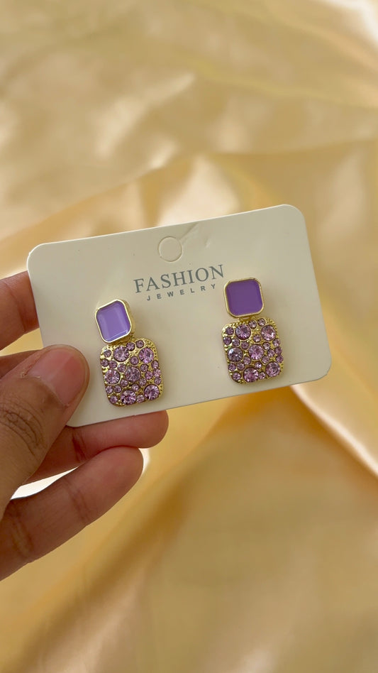 Rhinestone work Drop Earring