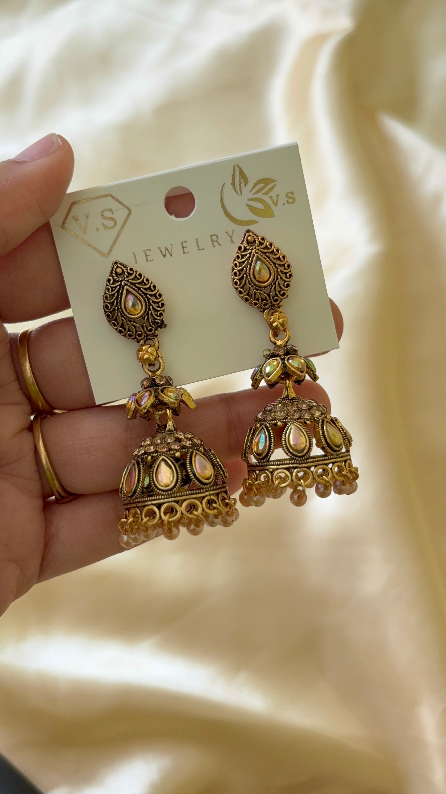 Stone work jhumka