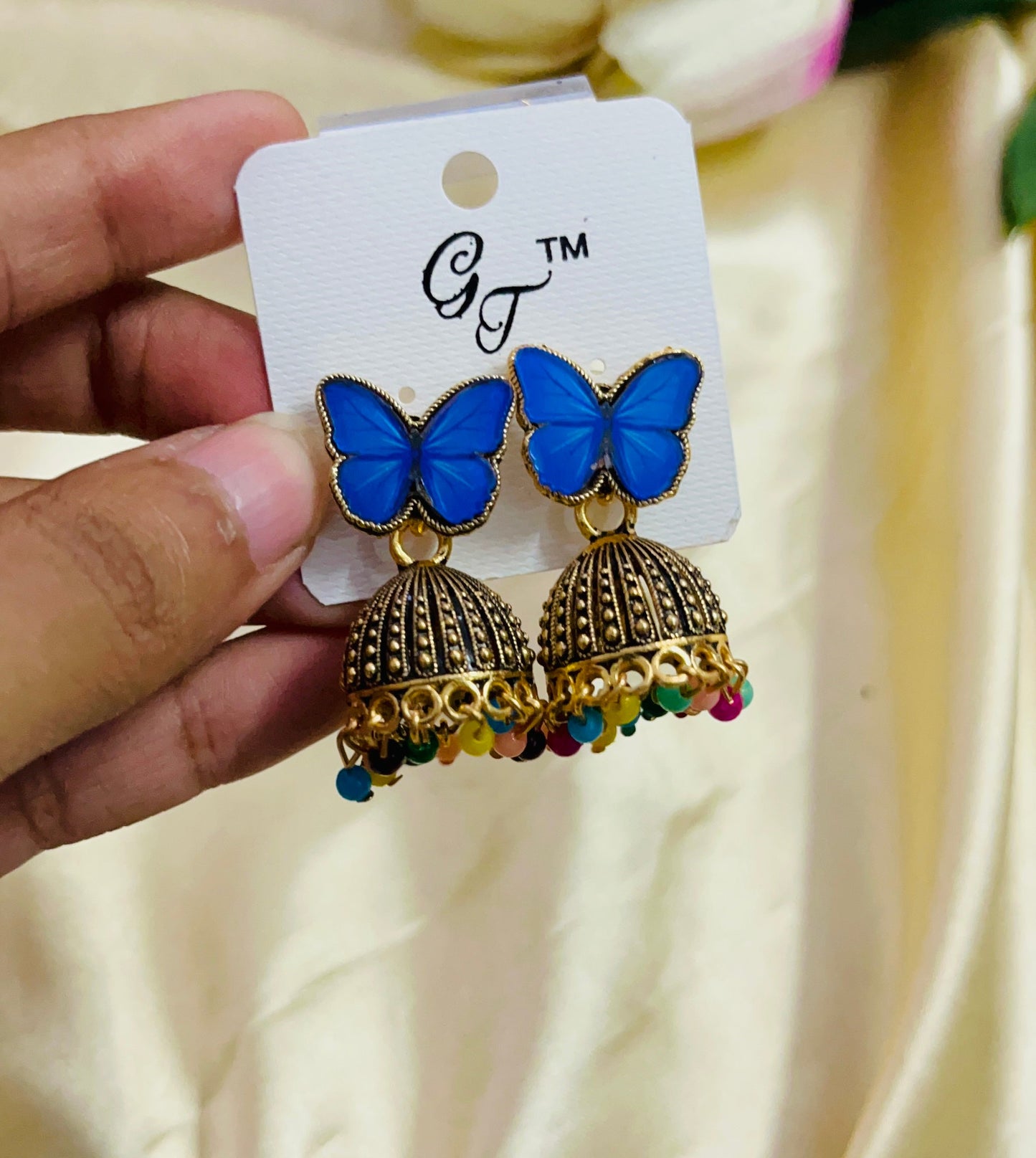 Butterfly Stud Jhumka - Gold