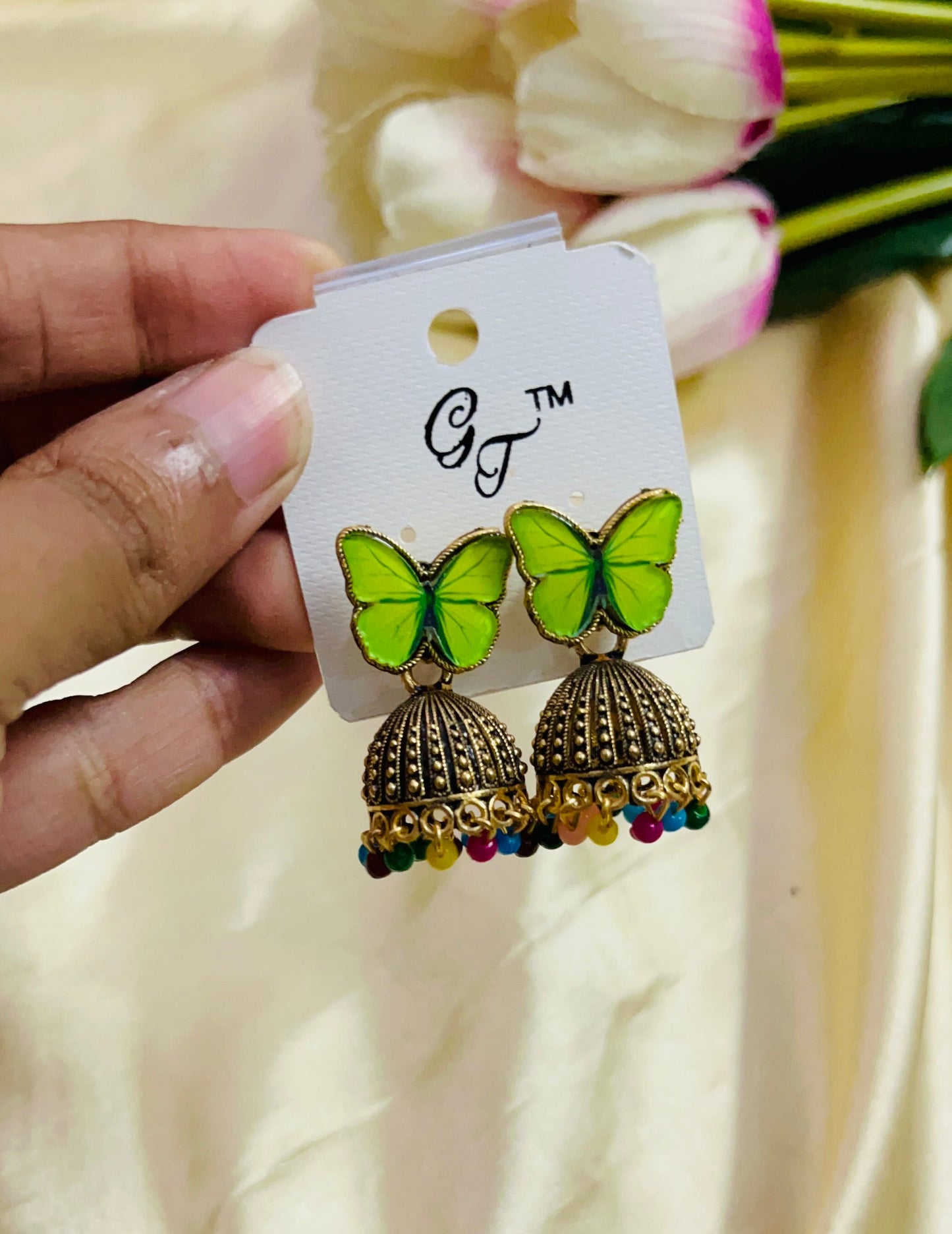 Butterfly Stud Jhumka - Gold