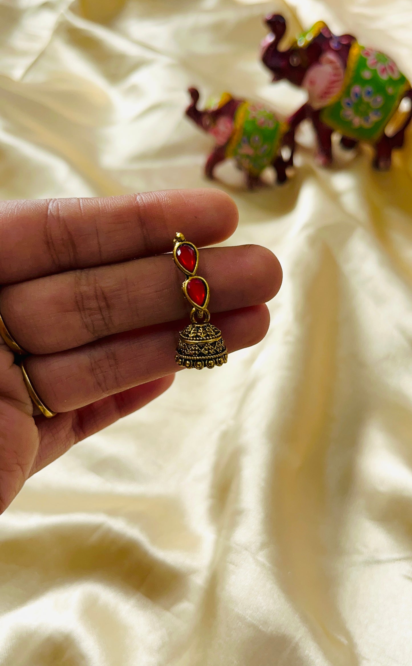 Double stone Baby jhumka