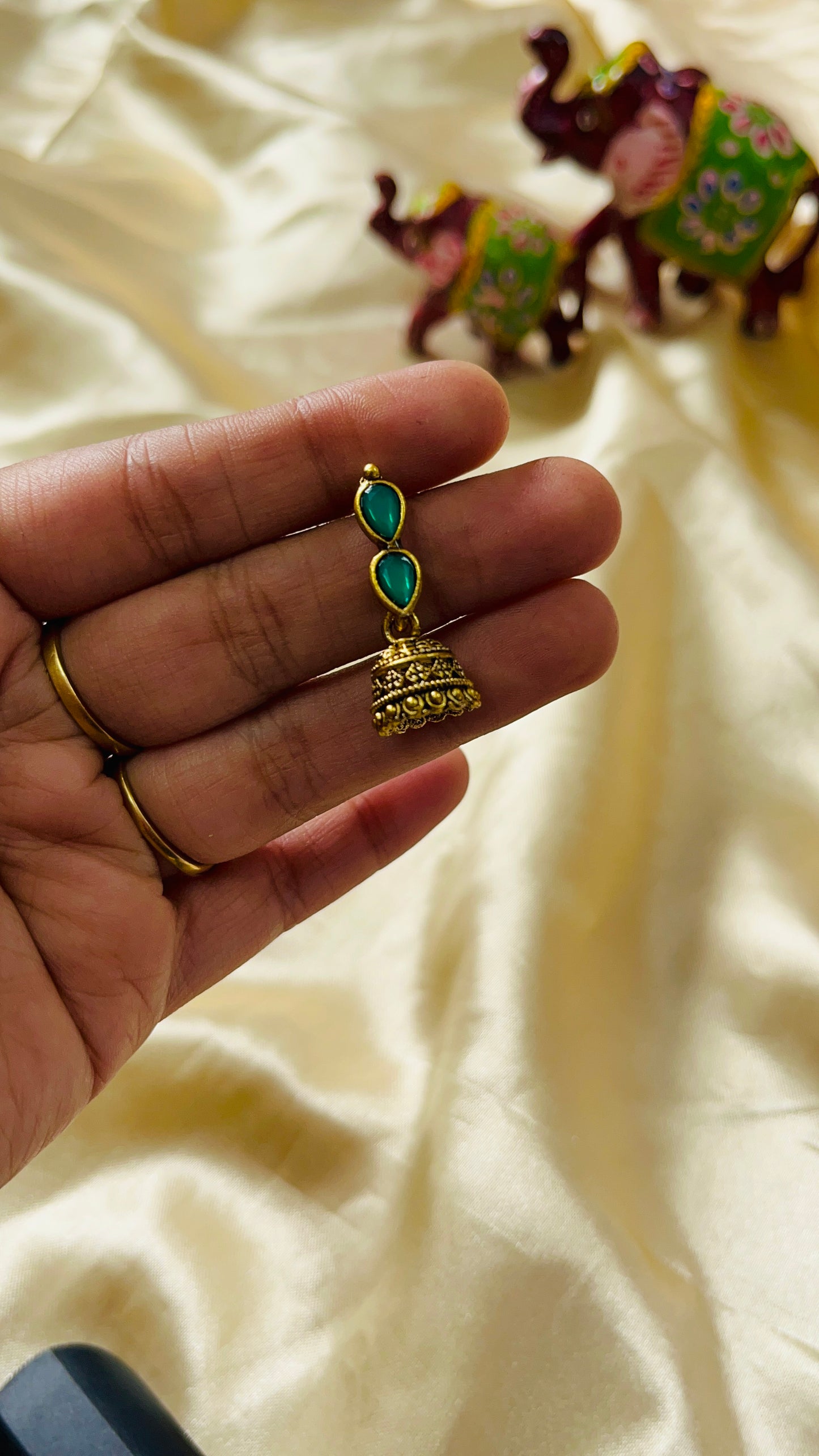 Double stone Baby jhumka