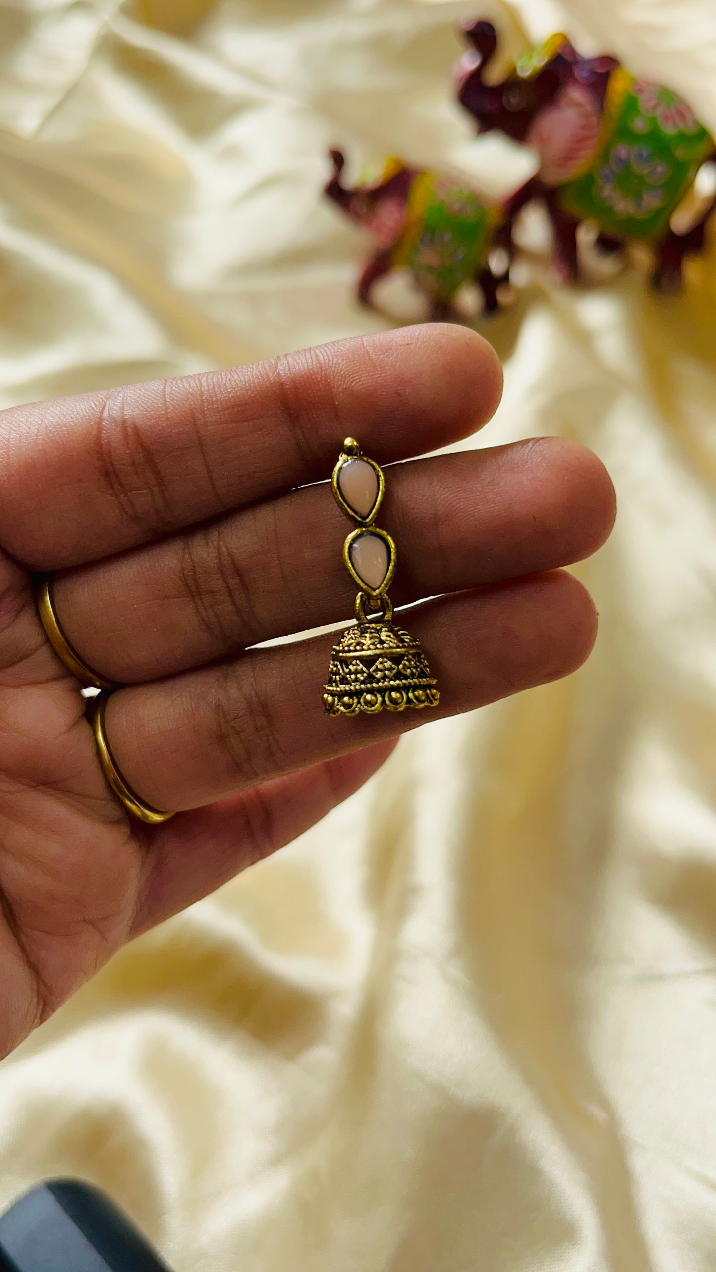 Double stone Baby jhumka
