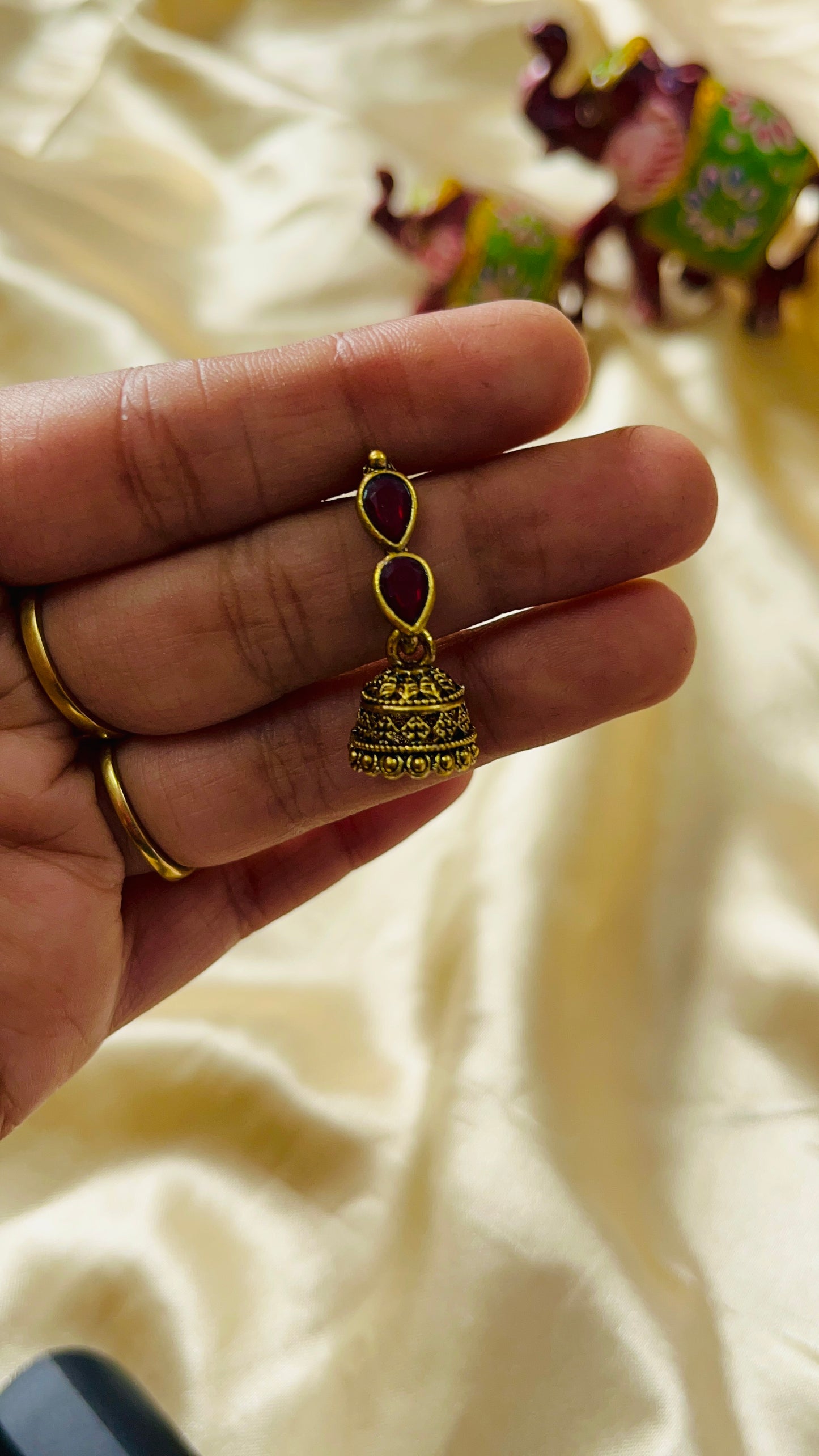 Double stone Baby jhumka