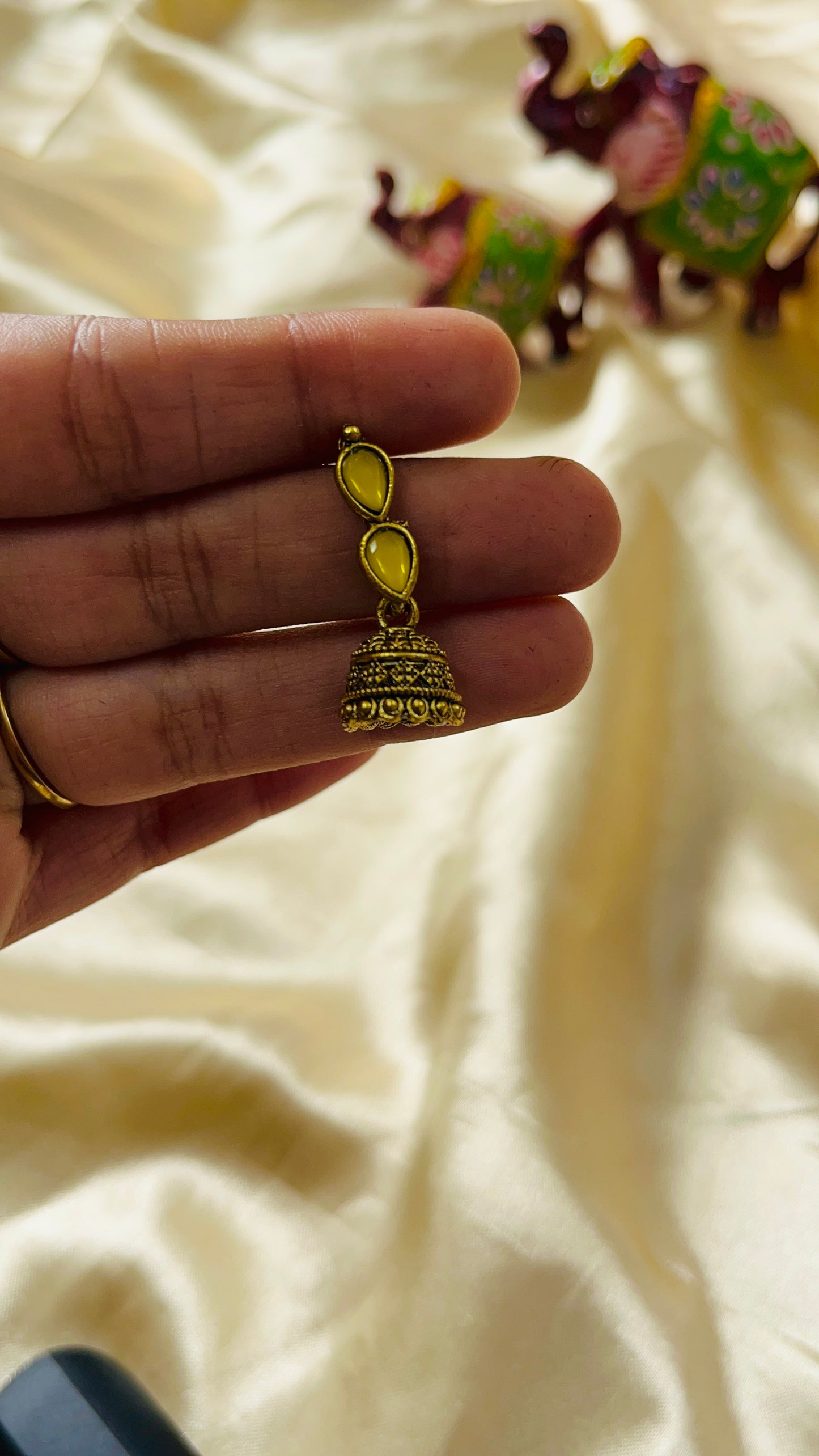 Double stone Baby jhumka
