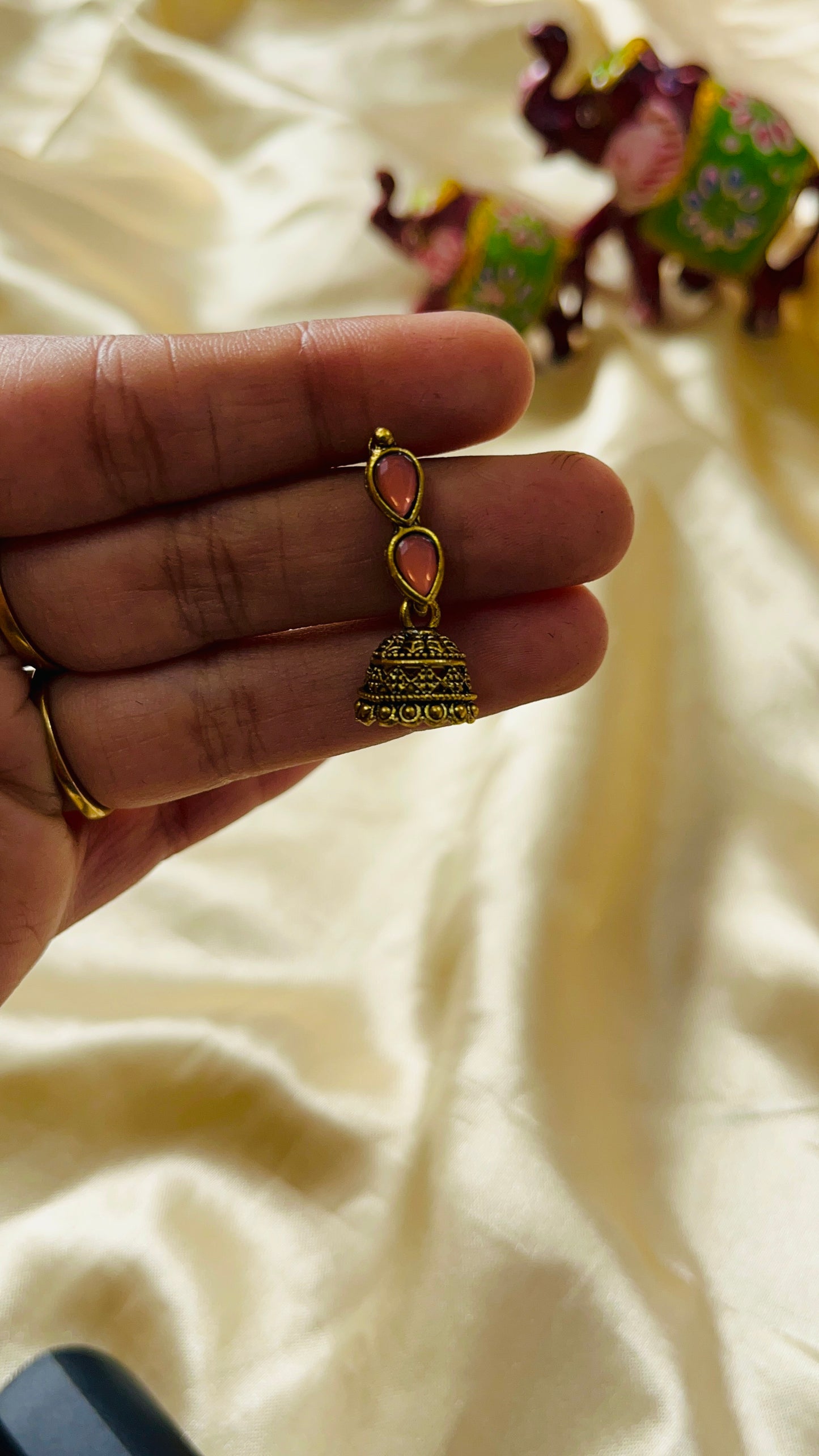 Double stone Baby jhumka