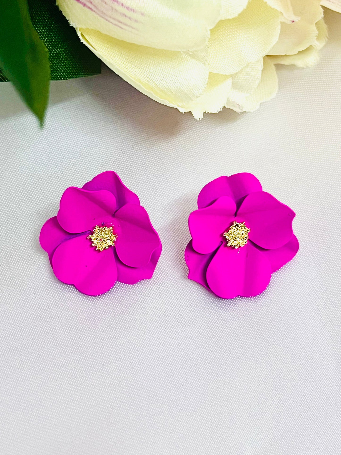 Metallic Floral Stud
