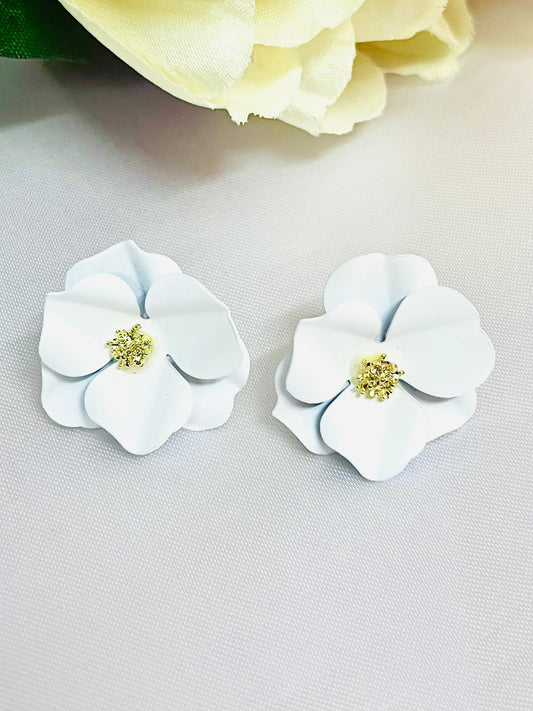 Metallic Floral Stud