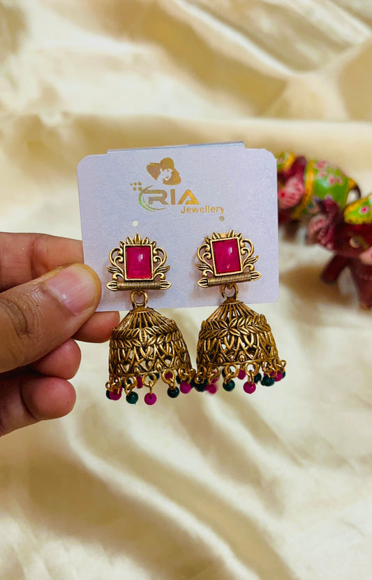 Lightweight Big Stone Jhumka