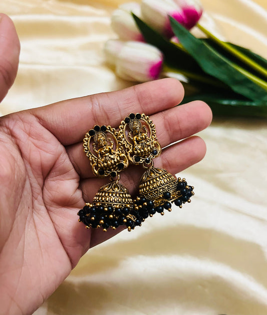 Heavy Beaded Lakshmi Jhumka