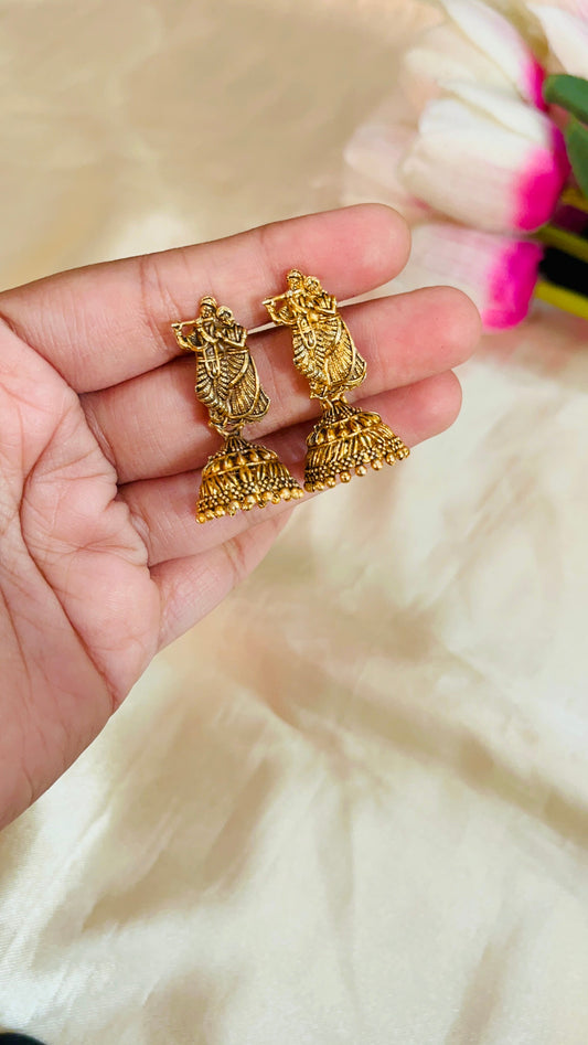 Radha-Krishna Antique Look alike Jhumka