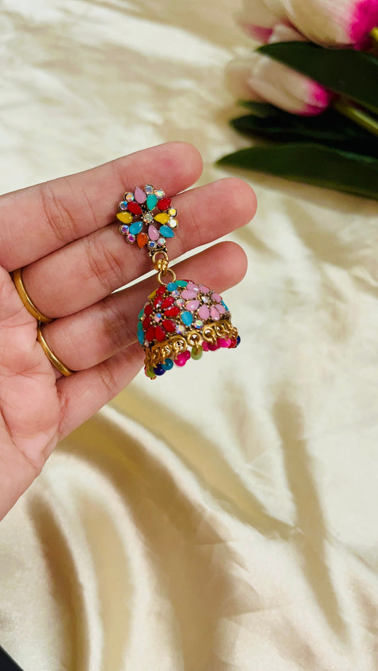 Multicolor Floral Jhumka