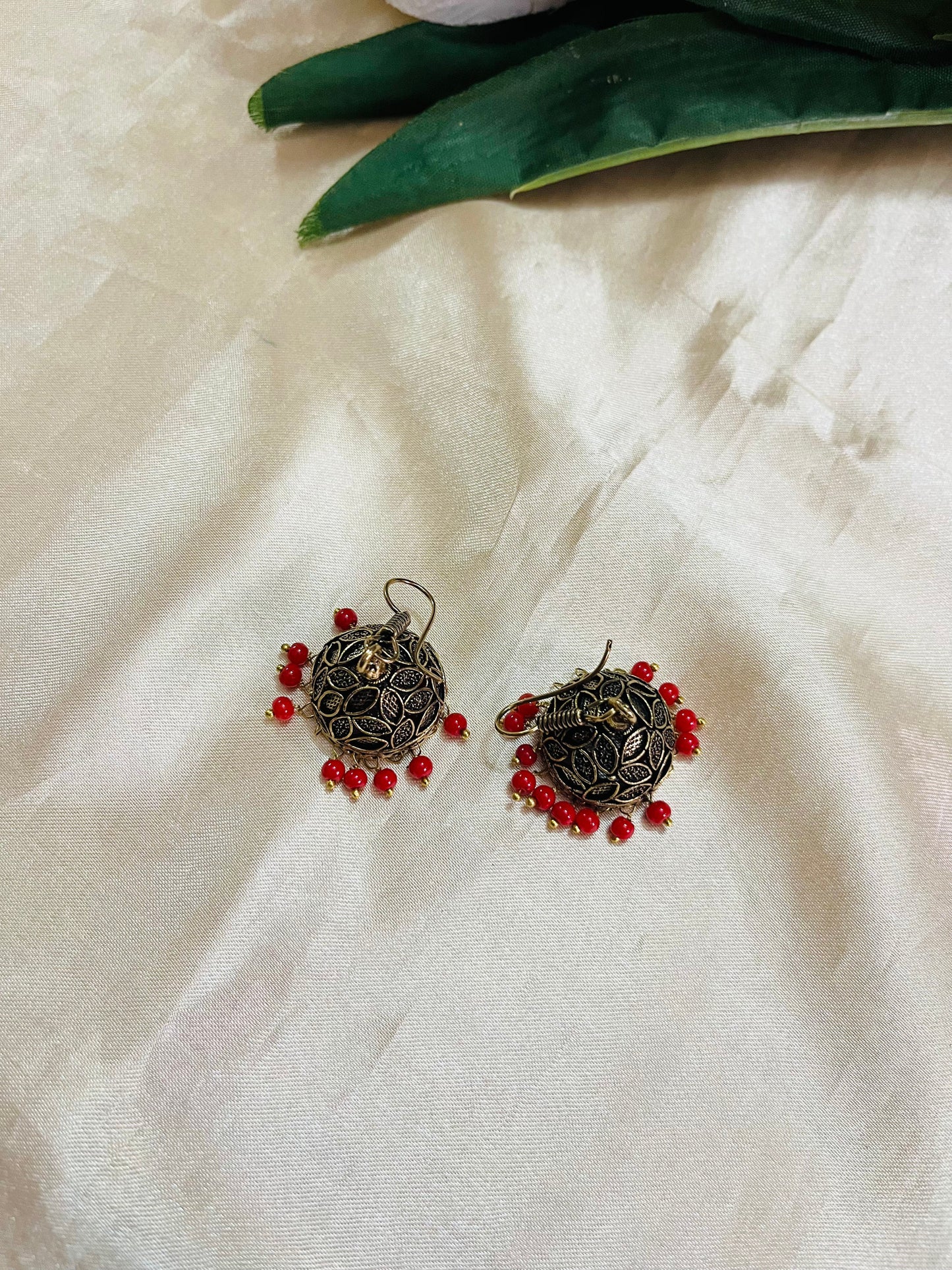 Rajasthani Black Gold finish Hook Jhumka