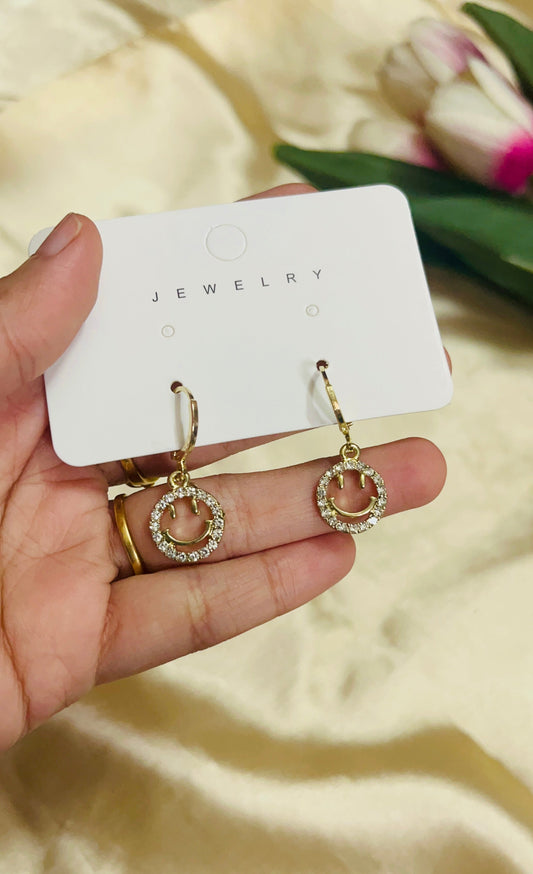 Smiley Hoop Earring