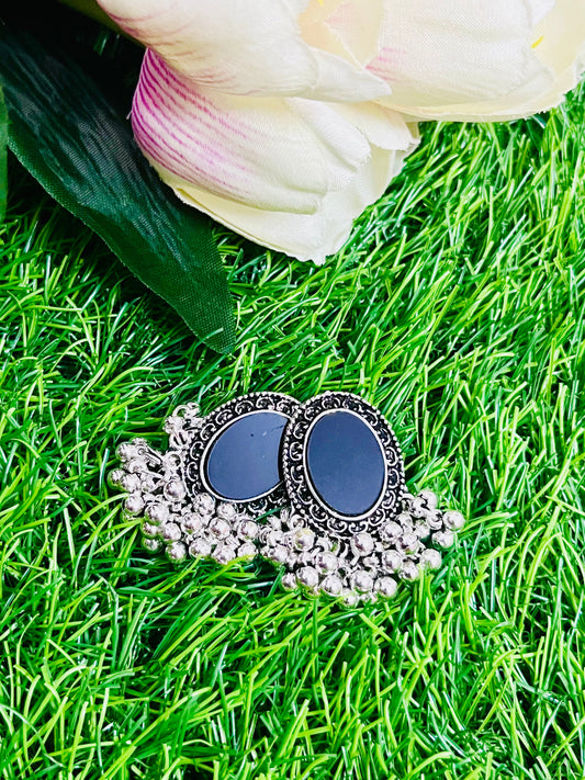 Oxidised Black stone stud