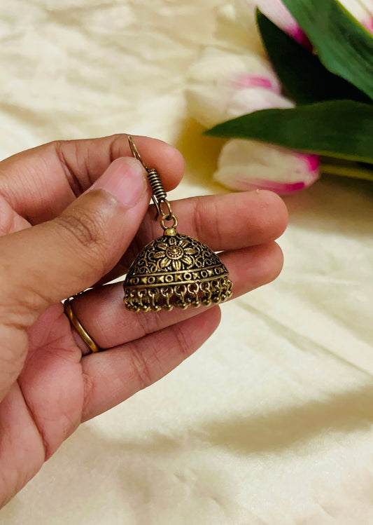 Rajastani Black Gold finish Jhumka