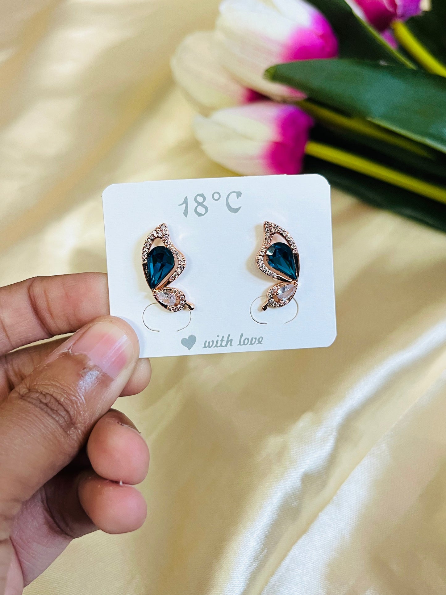 Antitarnish Butterfly Stud