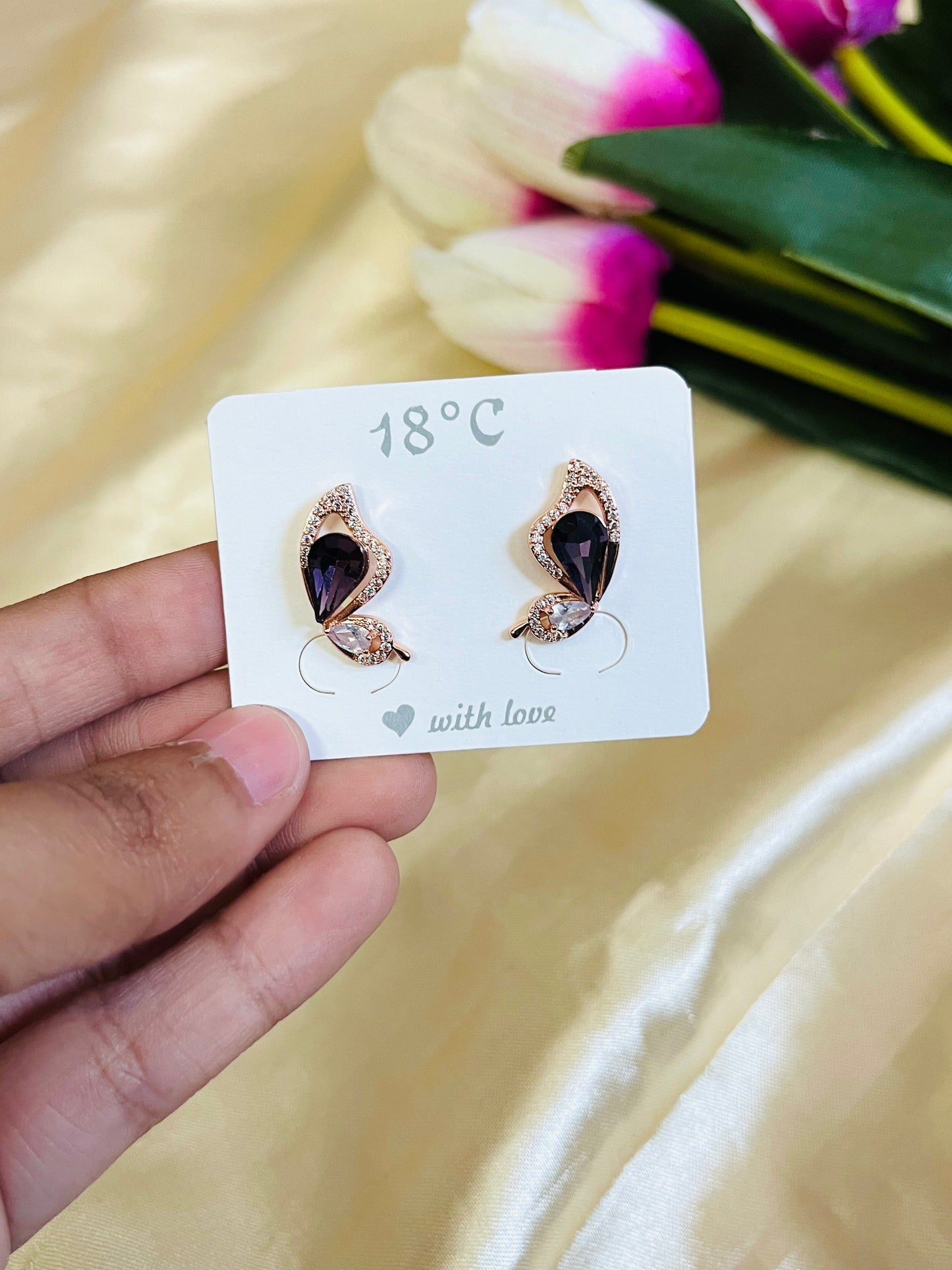 Antitarnish Butterfly Stud